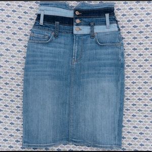 7 For all Mankind Patchwork Corset Skirt